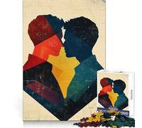 Silhouette Queer Couple Kiss 1000 Pieces Jigsaw Puzzles for Teenagers Logic Ability Toy Light Relax Accurate Cut Classic Gift 50x75cm
