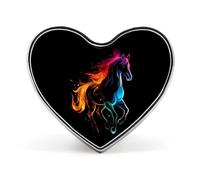 Silhouette Rainbow Horse Badge Heart Shape Cute Brooch Pins Button Badges for Backpack Jackets Hats Decor