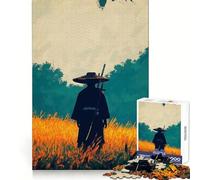 Silhouette Samurai Field Jigsaw Puzzles for Teenagers 1000 Mind Exercise Toy Home Activity Precision Cut Wall Art Decor 38x52cm