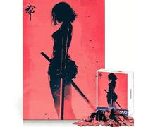 Silhouette Samurai Woman 1000 Piece Jigsaw Puzzles for Teenagers Smart Game Bonding Time Image Assembly Fine Art Piece 38x26cm