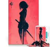 Silhouette Samurai Woman 1000 Pieces Jigsaws Adults Puzzles Gifts Reason Skill Toy Stress Release Exact Cut Santa Wish List 50x75cm
