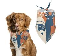 Silhouette Santa Claus Dog Bandanas for Feeding Grooming, Triangle Pet Bibs for Cats & Dogs Washable Fashion Pets Scarf for Party Travel 27.6 X 11.8 Inch