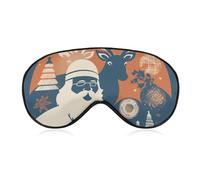 Silhouette Santa Claus Sleep Mask for Women Men, Soft Eye Mask with Adjustable Strap for Sleeping, Light Blocking Travel Blindfold for Nap Comfortable Eye Cover for Home Office