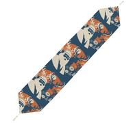 Silhouette Santa Claus Table Runner for Dining Table, Short Plush Runners Washable & Durable Tablerunner Modern Home Decor for Wedding, Kitchen, Holiday 229*33cm