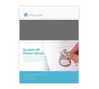 Silhouette Scratch-Off Sticker Sheets, Silver, 8.5" x 11"