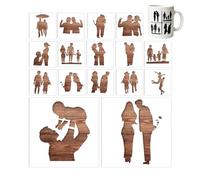 Silhouette Stencils Kit, Reusable DIY Templates, Paint Drawing with Reliable Craft Style, Women Men Crafters Painters Scrapbookers Hobbyists Wall Furniture Canvas Fabric Studio Aid, Easy Use Apartment