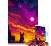 Silhouette Sunset Dog 1000 Pieces Jigsaws Adults Puzzles Gifts Reason Skill Toy Stress Release Exact Cut Santa Wish List 50x75cm