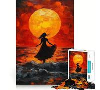 Silhouette Sunset Jigsaw Puzzle for Adults 1000 Pieces Mind Exercise Toy Together Fun Precision Cut Unique Gift 50x75cm
