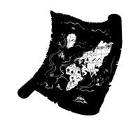 Silhouette Treasure map Scroll Paper only Mural and Wall Vinyl Decal 42x42cm Tattoo Culture Black