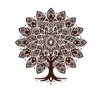 Silhouette Tree of Life Mandala Symbol Lettering Decals 54.6x57.9cm Do not Damage The Wall Surface Coffee