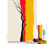 Silhouette Tree with Red And Yellow 1000 Pieces Jigsaw Puzzles for Teenagers Logic Ability Toy Light Relax Accurate Cut Classic Gift 50x75cm