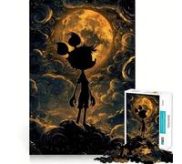 Silhouette Under A Full Moon Jigsaw Puzzles for Teenagers 1000 Mind Exercise Toy Home Activity Precision Cut Wall Art Decor 38x26cm