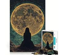 Silhouette Under A Giant Moon 1000 Piece Jigsaw Puzzle for Teenagers Mind Game Toy Stress Release Neat Cut Artistic Gift 38x26cm