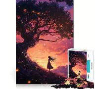 Silhouette Under A Magical Tree 1000 Piece Jigsaws for Teenagers Puzzle Think Toy Stress Relief Sharp Cut Santa Wish List 38x52cm