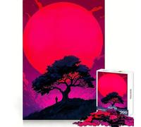 Silhouette Under A Pink Moon Jigsaw Puzzles for Adults1000 Piece Sharp Logic Toy Together Fun Tight Cut Memorable Gift 50x75cm