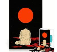 Silhouette Under Red Moon Jigsaw Puzzles 1000 Pieces for Teenagers Memory Upgrade Relaxing Fun Sharp Cut Art Collection Piece 38x52cm