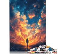Silhouette Under Starry Sky 1000 Piece Jigsaw Puzzle 1000 Piece Jigsaw Puzzles for Adults & Families- Paper Jigsaw Puzzles for Adults Kids Gifts 38x26cm/1000pcs
