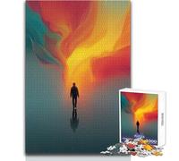Silhouette Walking Towards Abstract Light Jigsaw for Adults1000 Pieces Interactive Learning Fun Activity Heartwarming Memorable Present Size 50x75cm
