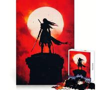 Silhouette Warrior Hard Jigsaw Puzzle for Adults 1000 Pieces Logic Toy Family Bond Precision Cut Warm Surprise 38x52cm