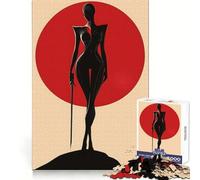 Silhouette Warrior Hard Jigsaw Puzzle for Adults 1000 Pieces Logic Toy Family Bond Precision Cut Warm Surprise 38x52cm