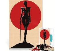 Silhouette Warrior Hard Jigsaw Puzzle for Adults 1000 Pieces Logic Toy Family Bond Precision Cut Warm Surprise 38x52cm