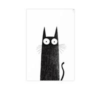Silhouette Whispers Abstract Cat Lines Canvas Poster Bedroom Decor Landscape Office Room Decor Gift 08x12inch(20x30cm)