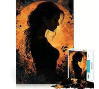 Silhouette Woman Moon 1000 Piece Jigsaw Puzzles for Teenagers Smart Game Bonding Time Image Assembly Fine Art Piece 38x26cm