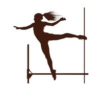 Silhouette Women high Jump Athlete in Action Full Body only Mural and Wall Vinyl Decal 67.2x68.6cm Can Modify and add Information Coffee