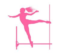 Silhouette Women high Jump Athlete in Action Full Body only Mural and Wall Vinyl Decal 67.2x68.6cm Multi Color Selection Pink