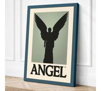 Silhouetted Angel Minimalist Canvas Wall Art Print 18x12 Inch (46 x 30 cm)
