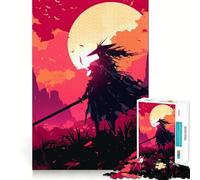 Silhouetted Warrior 1000 Piece Jigsaw Puzzles for Adults Jigsaw Think Toy Calm Relax Clean Cut Wall Art Decor 38x26cm