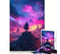 Silhouetted Warrior at Sunset Jigsaw Puzzle 1000 Piece for Teenagers Clear Logic Toy Easy Leisure Perfect Cut Birthday Gift 38x52cm