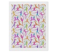 Silhouettes Colorful Rhythmic Gymnastics Diamond Art Kits Round Full Drill Diamond Painting Pictures Wall Arts Adults 16"x20"