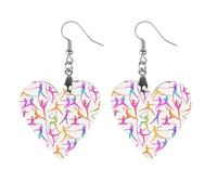 Silhouettes Colorful Rhythmic Gymnastics Wood Earrings Personalized Dangle Earring Pendants Charms for Woman Jewelry