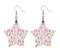 Silhouettes Colorful Rhythmic Gymnastics Wood Earrings Personalized Dangle Earring Pendants Charms for Woman Jewelry