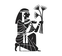 Silhouettes of King and Queen on Egyptian Papyrus offering Sacrifices to The Gods Ancient Egyptian Gods Mural and Wall Vinyl Decal 36x52cm Window Decals Black