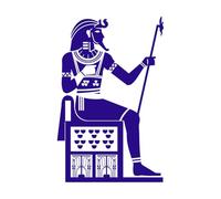 Silhouettes of King and Queen on Egyptian Papyrus offering Sacrifices to The Gods Ancient Egyptian Gods Lettering Decals 57.6x89.4cm Removable Without Leaving Glue DarkBlue