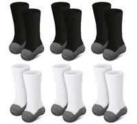 Silicherry 12 Pcs Amputee Socks Crew Soft Prosthetic Socks Breathable Elastic Stump Shrinker Cotton Prosthetic Leg Accessory, Black, White, Medium-Large