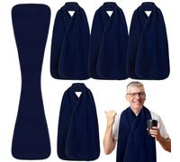Silicherry 6 Pcs Adult Bibs Scarf for Eating Dignity Dining Protectors Scarf Bibs for Elderly Senior Citizens Washable(Blue)