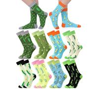 Silicherry 8 Pairs Funny Pickle Socks Novelty Dill Cotton Crazy Crew Socks Gifts for Pickle Lovers Women Men (Mid Calf), Mid Calf, One size