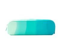 Silicon Pencil Case -School Pen Case Case Field Essay - Students of Large Large Large Bags and Colleagues, A: Gradient Cyan Blue, Fare riferimento alla descrizione, Please refer to description