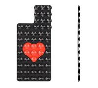 Silicon Phone Case Heart Black Adhesive Mount Suction Cup Holder for Back of Phone Stand Hands-Free Cover Accessory for Selfies and Videos on Mirror Flat Surface