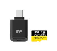 Silicon Power 128GB Inspire UHS-1(U3) V30 MicroSD Memory Card with Card Reader