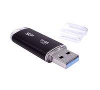 Silicon Power 16 GB USB Flash Drive, B02 Blaze, USB3.1, Retractable Connector, Built-in Strap Hole Design, Data Backup and Restore, AES 256-bit Encryption, up to 5 Gb/s,Black