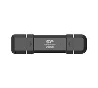 Silicon Power 250GB DS72 Portable USB 3.2 Gen 2 Type-C/Type-A SSD Solid State Drive Stick (Black)