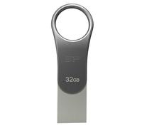 Silicon Power 32 GB Mobile C80 Dual Flash Drive for Type-C Ready Mobile Devices - Titanium/Zinc