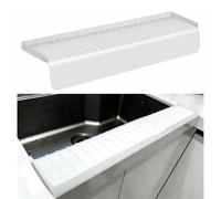 Silicon Sink Edge Protectors for Kitchen Sink, Kitchen Sink Splash Guard, Upgraded Design with Suction Cups, Silicon Sink Protector for Quartz, Granite, Bathtub Splash Guard (White, 24" x 4")