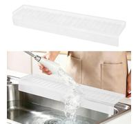 Silicon Sink Edge Protectors for Kitchen Sink, Kitchen Sink Splash Guard, Upgraded Design with Suction Cups, Silicon Sink Protector for Quartz, Granite, Bathtub Splash Guard (White, 30" x 4")
