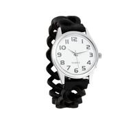 Silicon Stretch Expandable Band Wrist Watch | Analog Wrist Watch with Elastic Wrist Watch Band | Unisex Watches | Mens Watches | Womens Watches | Easy to Read Watches Large Numbers, Black, Modern