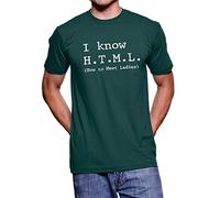 Silicon Valley I Know HTML How to Meet Ladies Forest Green T-shirt (Adult Large)